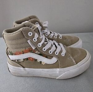 VANS Summer Bouquet Girls High Top Olive Green Sneakers